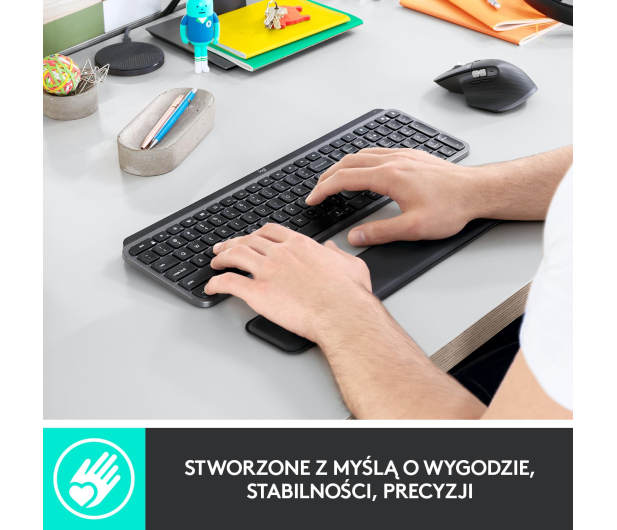 LOGITECH Klawiatura MX Keys Plus z podpórką na nadgarstki 920-009416 - 597345 - zdjęcie 8